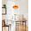 PENDANT ES 40W DOME Orange Glass x3 w/Brass Highlight OD420mm