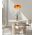 PENDANT ES 40W DOME Smokey Black Glass x3 w/Brass Highlight OD420mm
