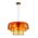 PENDANT ES 40W DOME Smokey Black Glass x3 w/Brass Highlight OD420mm