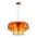 PENDANT ES 40W DOME Smokey Black Glass x3 w/Brass Highlight OD420mm