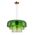 PENDANT ES 40W DOME Smokey Black Glass x3 w/Brass Highlight OD420mm
