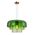 PENDANT ES 40W DOME Smokey Black Glass x3 w/Brass Highlight OD420mm