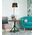PENDANT ES 60W Wh w/Gold Interior Iron SLANTED w/Maple Leaf Pattern OD350 x H250 mm