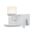 WALL Int City S/M 6W + 3W Reader Matt Wh w/Frosted Diff LEFT