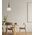 PENDANT ES 72W Small Frosted Wine Glass Ribbed w/BLK Highlight OD200 x H380mm