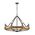 PENDANT SESx8 Medium OD862mm Candelabra Medium Oak Wood & Satin Brass Hardware