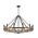 PENDANT SESx12 Large OD1212mm Candelabra Medium Oak Wood & Satin Brass Hardware