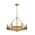 PENDANT SESx6 Small OD662mm Candelabra Medium Oak Wood & Satin Brass Hardware