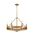 PENDANT SESx6 Small OD662mm Candelabra Medium Oak Wood & Satin Brass Hardware