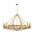 PENDANT SESx12 Large OD1212mm Candelabra Medium Oak Wood & Satin Brass Hardware