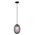 PENDANT SES 10W Smokey Black Ellipse Glass Segmented w/Brass Highlight Enclosed OD150mm