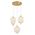 PENDANT SES x 3 10W Opal (Matt Finish) Glass w/Brass Highlight OD420mm RND Base