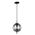 PENDANT SES 10W Round Smokey Black (Mirror Finish) Glass w/Black Highlight OD185mm x H290mm