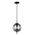 PENDANT SES 10W Round Smokey Black (Mirror Finish) Glass w/Black Highlight OD185mm x H290mm