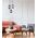 PENDANT SES 10W Round Smokey Black (Mirror Finish) Glass w/Black Highlight OD185mm x H290mm