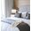 TABLE ES Wh Cloth OVAL OD100mm w/Blonde wood