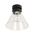 DIY Batten Fitting SML Smoke Glass CONE OD180mm w/Blk