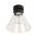 DIY Batten Fitting SML Smoke Glass CONE OD180mm w/Blk