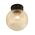 DIY Batten Fitting Smoke Glass Ribbed SPHERE OD200mm w/Chrome