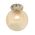 DIY Batten Fitting Smoke Glass Ribbed SPHERE OD200mm w/Blk