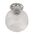 DIY Batten Fitting Smoke Glass Ribbed SPHERE OD200mm w/Chrome