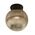 DIY Batten Fitting Smoke Glass Ribbed SPHERE OD200mm w/Chrome