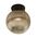 DIY Batten Fitting Smoke Glass Ribbed SPHERE OD200mm w/Chrome