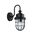 Wall S/M ES Cylinder Matt Blk Alum & Glass IP44 w/cage