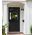 Wall S/M ES Cylinder Matt Blk Alum & Glass IP44 w/cage