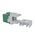 Cat6 RJ-45 UTP Keystone Jack. Green, 180 degrees, 12pc Pack