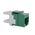 Cat6 RJ-45 UTP Keystone Jack. Green, 180 degrees, 6pc Pack