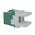 Cat6 RJ-45 UTP Keystone Jack. Green, 180 degrees, 6pc Pack