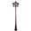 GT-1078 Chester Triple Head Curved Arm Tall Post Light - Powder Coated Finish / B22