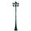 GT-1078 Chester Triple Head Curved Arm Tall Post Light - Powder Coated Finish / B22