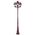 GT-282 Avignon Triple Head Tall Post Light - Powder Coated Finish / B22