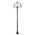 GT-1003 Lisbon Triple Sphere Curved Arms Plain Post - Powder Coated Finish / E27