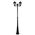 GT-1077 Chester Twin Head Curved Arm Tall Post Light - Powder Coated Finish / B22