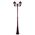 GT-1077 Chester Twin Head Curved Arm Tall Post Light - Powder Coated Finish / B22