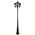 GT-1078 Chester Triple Head Curved Arm Tall Post Light - Powder Coated Finish / B22