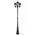 GT-1078 Chester Triple Head Curved Arm Tall Post Light - Powder Coated Finish / B22