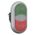 Double Actuator Pushbutton | Momentary Action | Green & Red Indicators | Titanium Bezel by Eaton
