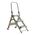 Heavy Duty 3 Step Aluminium Ladder | 150kg Load Capacity | Folding Handrail & Transport Wheels | Industrial by Gorilla Hartman