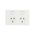 AVOL Power Point 2 Gang Double Pole | Left 10A, Right 15A | 250VAC | White | Horizontal