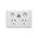 AVOL Power Point 2 Gang Double Pole | 250VAC 10A | White | Horizontal | USB Type A/C Charger