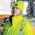 Heavy Knit Hat, High-Visibility Yellow, Patch Logo