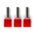 Bootlace Terminal Pre-Insulated Twin Red 2x 1mm² 100 Pack