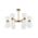 CLESSIDRA:  Interior Mirror Finish Smokey Black / Opal Glass Ellipse x12 Round Base Pendant Lights