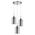 ESPEJO1: Interior Iron & Chrome Oblong Glass with Line Effect Pendant Lights