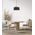 TAMBURA: Scandinavian Large Drum Cloth Shade with Wood Veneer Trim Pendant Lights