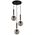 TRATTINO: Interior Bronze Amber / Smokey Black Spherical Glass Multiple Round Base Pendant Lights